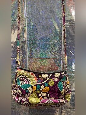 Vera Bradley Purple Floral Quilted Crossbody Shoulder Bag